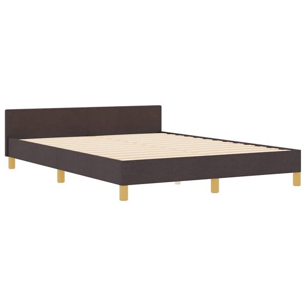 vidaXL Bedframe met hoofdeinde Donkerbruin 140 x 200 cm Stof