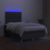 vidaXL Boxspring met matras en LED stof donkergrijs 120x200 cm