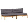vidaXL Midden Sofaset 2 st Natuurlijk en Donkergrijs Acaciahout