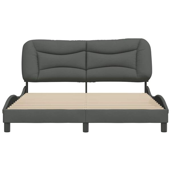 vidaXL Bedframe zonder matras "Hvar" stof donkergrijs 160x200 cm