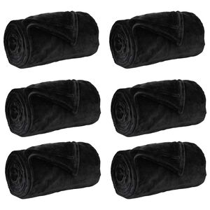 vidaXL Kleden 6 st Zwart 150 x 200 cm 4.68 kg Fleece