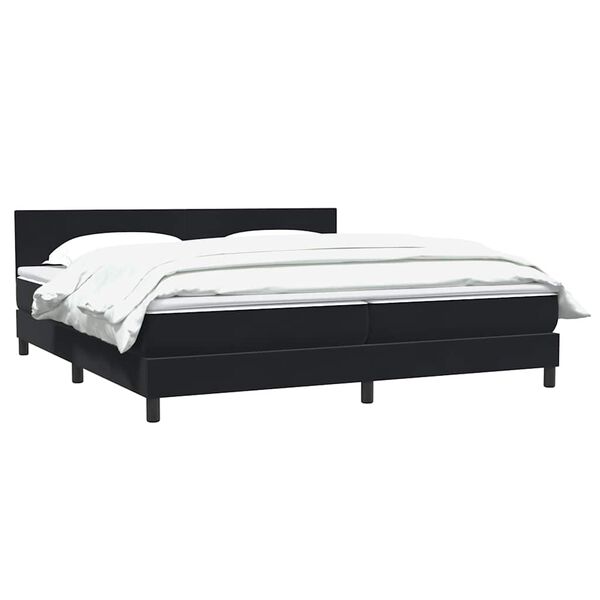 vidaXL Boxspring met matras fluweel zwart 180x210 cm