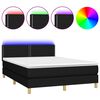 vidaXL Boxspring met matras en LED stof zwart 140x200 cm