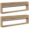 vidaXL Tijdschrift Rek met plank 2 st Artisan Eiken 100 x 12 x 30 cm