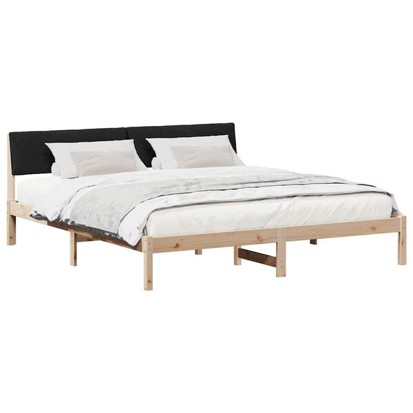 vidaXL Bedframe Bruin en zwart 200 x 200 cm Massief grenenhout