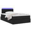 vidaXL Opbergbed met LED met matras met LED Zwart 120 x 200 cm Stof