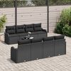 vidaXL Tuin Sofa Set met kussen 9 pcs Zwart Poly Riet en Staal en Glas