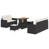 vidaXL Tuin Sofa Set met kussen 8 pcs Zwart poly rattan