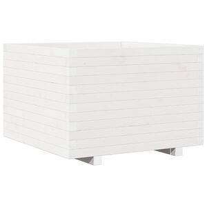 vidaXL Plantenbak 70x70x49,5 cm massief grenenhout wit