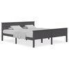 vidaXL Bedframe massief grenenhout grijs 180x200 cm