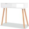 vidaXL Wandtafel 80x30x72 cm massief grenenhout wit