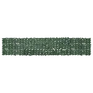 vidaXL Balkonscherm met donkergroene bladeren 400x75 cm