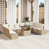vidaXL Tuin Sofa Set met opslag 11 pcs Beige Poly riet