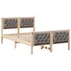 vidaXL Bedframe met hoofdeinde Taupe 120 x 200 cm Massief grenenhout