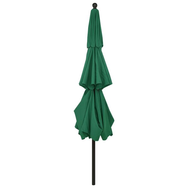 vidaXL Parasol 3-laags met aluminium paal 3,5 m groen