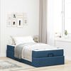 vidaXL Bedframe met matras met matras 2 pcs Blauw Stof