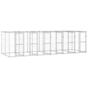 vidaXL Hondenkennel 14,52 m&sup2; gegalvaniseerd staal