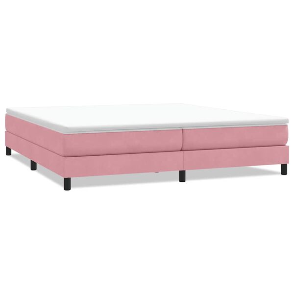 vidaXL Boxspring zonder matras fluweel roze 200x220 cm