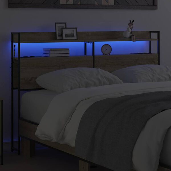 vidaXL Opslag hoofdbord met plank Sonoma eiken 150 cm Bewerkt hout