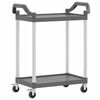 vidaXL Trolley 2-laags 81x41x92 cm aluminium grijs