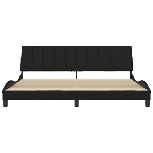 vidaXL Bedframe zonder matras "Hanko" stof zwart 200x200 cm