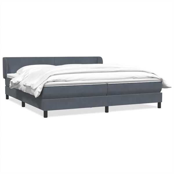 vidaXL Boxspringbed met matrassen 180x220 cm fluweel donkergrijs