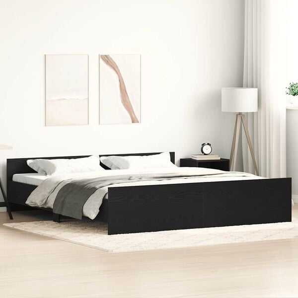 vidaXL Bedframe zonder matras 180x200 cm bewerkt hout zwart eikenkleurig