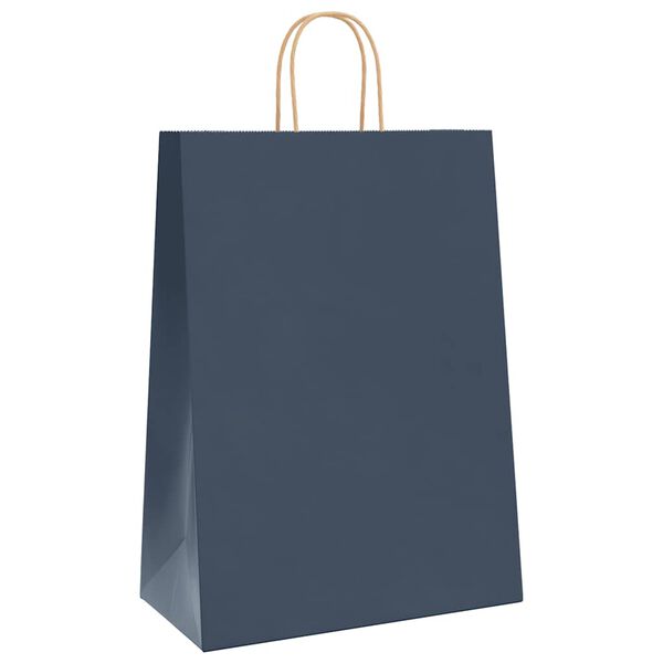 vidaXL Papieren zakken 50 st met hengsels 32x17x44 cm blauw