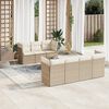 vidaXL 8-delige Loungeset met kussens poly rattan beige