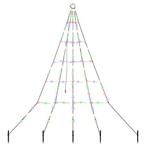 vidaXL LED Kerstboom met Grondspiesjes Meerkleurig 182 cm Metaal