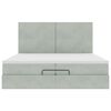 vidaXL Ottoman bed met matrassen en LED's 200x200cm fluweel lichtgrijs