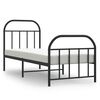 vidaXL Bedframe met hoofd- en voeteneinde metaal zwart 75x190 cm