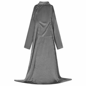 vidaXL Deken hoodie Donkergrijs F Flanel