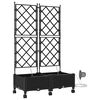 vidaXL Tuin Pot met Irrigatie en Wielen 2 st Zwart 80 x 40 x 132 cm PP