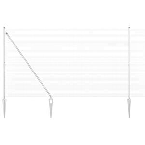 vidaXL Gecombineerd draadhek met spikes 25 x 1,6 m Zilverkleurig Mesh