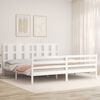 vidaXL Bedframe met hoofdbord massief hout wit