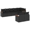vidaXL 8-delige Loungeset met kussens poly rattan zwart