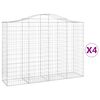 vidaXL Schanskorven 4 st gewelfd 200x50x140/160 cm ijzer