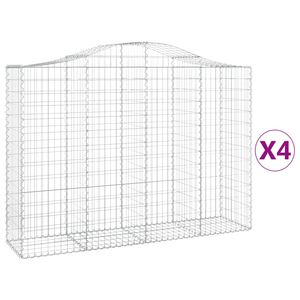 vidaXL Schanskorven 4 st gewelfd 200x50x140/160 cm ijzer
