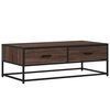 vidaXL Salontafel 100x50x35 cm bewerkt hout en metaal bruin eikenkleur