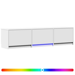 vidaXL TV-kast met LED 165 x 34 x 40 cm Wit Geconstrueerd hout