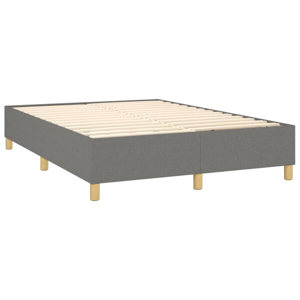 vidaXL Boxspring met matras stof donkergrijs 140x190 cm