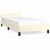 vidaXL Bedframe met hoofdeinde zonder matras 90x200 cm cr&egrave;mekleurig