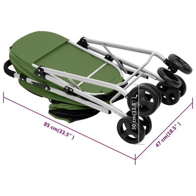 vidaXL Hondenwagen 2-laags inklapbaar 83x48x97 cm oxford stof groen