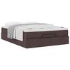 vidaXL Ottoman bed met matras 140x190cm stof donkerbruin