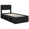 vidaXL Bedframe met matras Zwart 100 x 200 cm Massief grenenhout