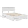 vidaXL Bedframe met hoofdeinde met lade Wit 140 x 200 cm Bewerkt hout