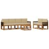 vidaXL Buiten bankenset 6 pcs Naturel Massief Acaciahout en Polyester
