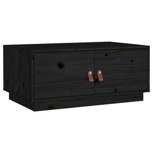 vidaXL Salontafel 80x50x35 cm massief grenenhout zwart