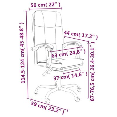 vidaXL Kantoorstoel verstelbaar stof taupe